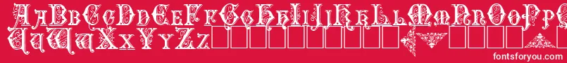 Emporium Font – White Fonts on Red Background