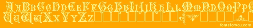 Emporium Font – Yellow Fonts on Orange Background