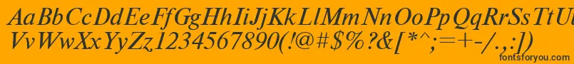 Nwti-Schriftart – Schwarze Schriften auf orangefarbenem Hintergrund