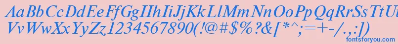 Nwti-fontti – siniset fontit vaaleanpunaisella taustalla