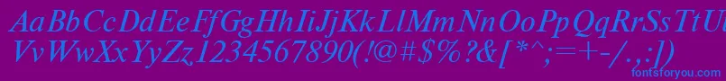 フォントNwti – 紫色の背景に青い文字