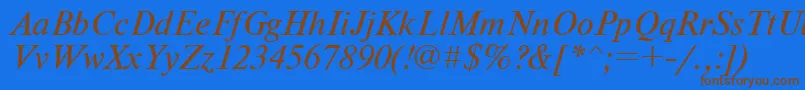 Nwti-fontti – ruskeat fontit sinisellä taustalla