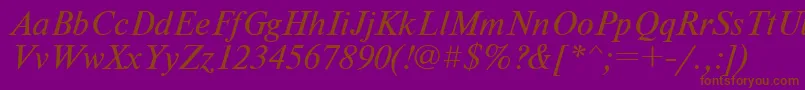 Nwti-Schriftart – Braune Schriften auf violettem Hintergrund
