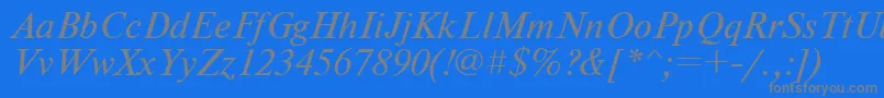 Nwti-fontti – harmaat kirjasimet sinisellä taustalla