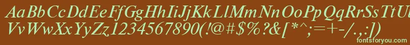 Nwti-fontti – vihreät fontit ruskealla taustalla