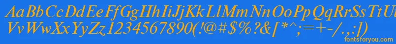 Nwti Font – Orange Fonts on Blue Background
