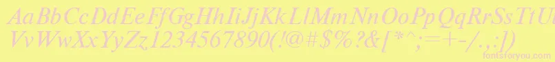 Nwti-fontti – vaaleanpunaiset fontit keltaisella taustalla