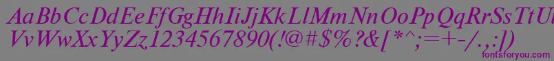 Nwti-Schriftart – Violette Schriften auf grauem Hintergrund