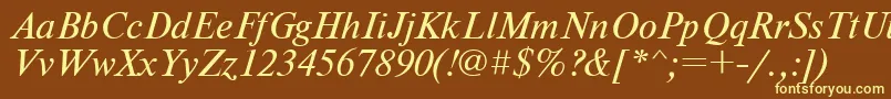 Nwti-fontti – keltaiset fontit ruskealla taustalla