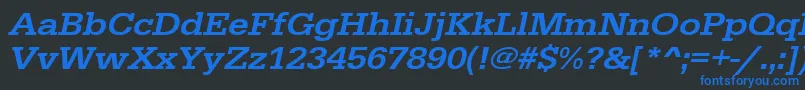 UrwegyptiennetmedextwidOblique Font – Blue Fonts on Black Background