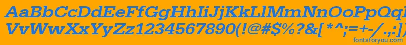 UrwegyptiennetmedextwidOblique Font – Blue Fonts on Orange Background