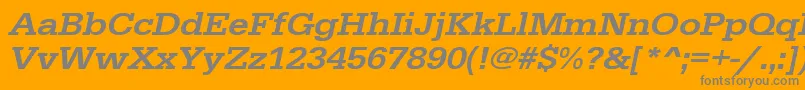 UrwegyptiennetmedextwidOblique Font – Gray Fonts on Orange Background
