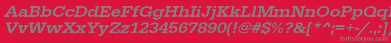 UrwegyptiennetmedextwidOblique Font – Gray Fonts on Red Background