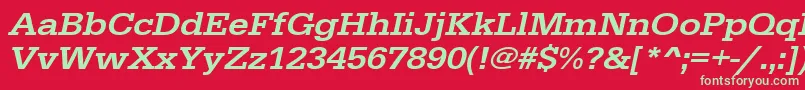 UrwegyptiennetmedextwidOblique Font – Green Fonts on Red Background