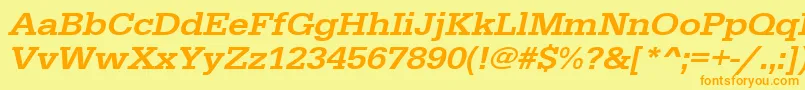 UrwegyptiennetmedextwidOblique Font – Orange Fonts on Yellow Background