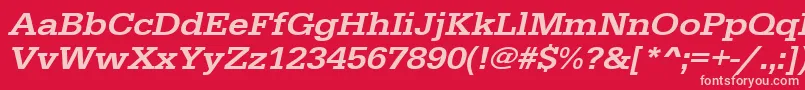 UrwegyptiennetmedextwidOblique Font – Pink Fonts on Red Background