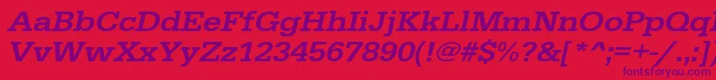 UrwegyptiennetmedextwidOblique Font – Purple Fonts on Red Background