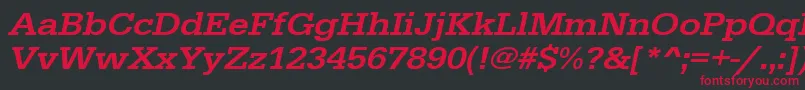 UrwegyptiennetmedextwidOblique Font – Red Fonts on Black Background