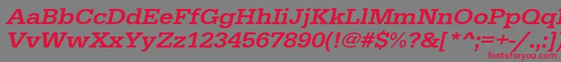 UrwegyptiennetmedextwidOblique Font – Red Fonts on Gray Background