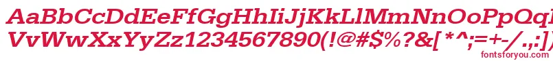 UrwegyptiennetmedextwidOblique Font – Red Fonts on White Background