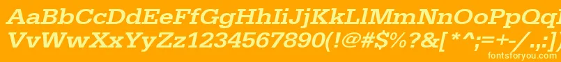 Weitere Informationen zur UrwegyptiennetmedextwidOblique-Schriftart UrwegyptiennetmedextwidOblique-Schriftart – Gelbe Schriften auf orangefarbenem Hintergrund