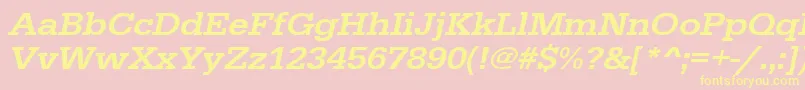 UrwegyptiennetmedextwidOblique Font – Yellow Fonts on Pink Background