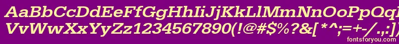 UrwegyptiennetmedextwidOblique Font – Yellow Fonts on Purple Background