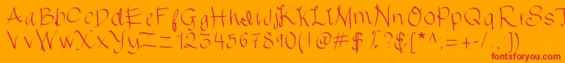Chocolatechips Font – Red Fonts on Orange Background