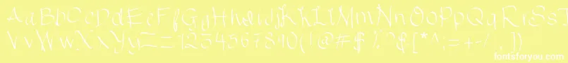 フォントChocolatechips – 黄色い背景に白い文字