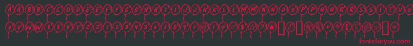 フォントPartb – 黒い背景に赤い文字