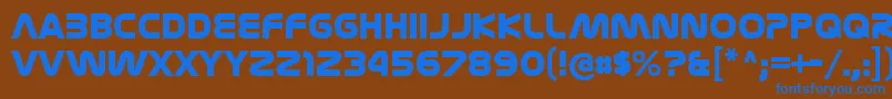 NasalizationhvRegular Font – Blue Fonts on Brown Background