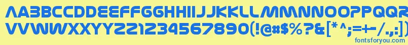 NasalizationhvRegular Font – Blue Fonts on Yellow Background