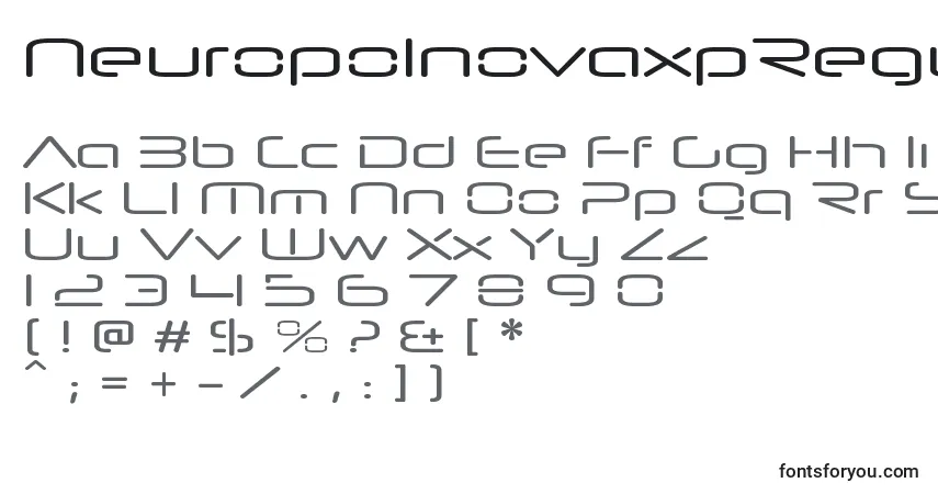 Czcionka NeuropolnovaxpRegular – alfabet, cyfry, specjalne znaki