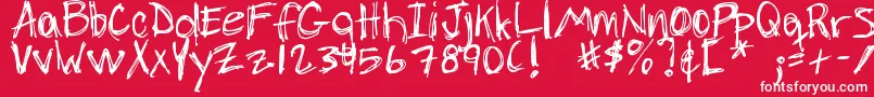 DjbChickenSkratchez Font – White Fonts on Red Background