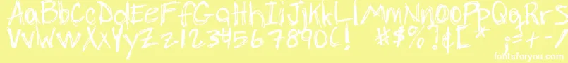 DjbChickenSkratchez Font – White Fonts on Yellow Background