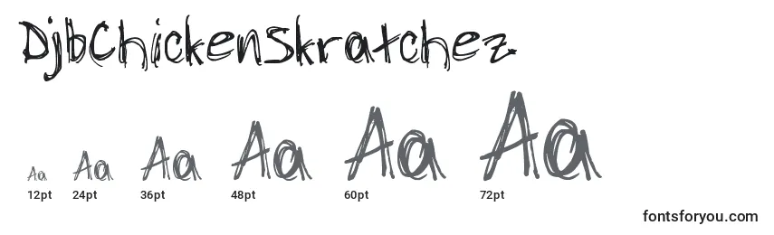 Größen der Schriftart DjbChickenSkratchez