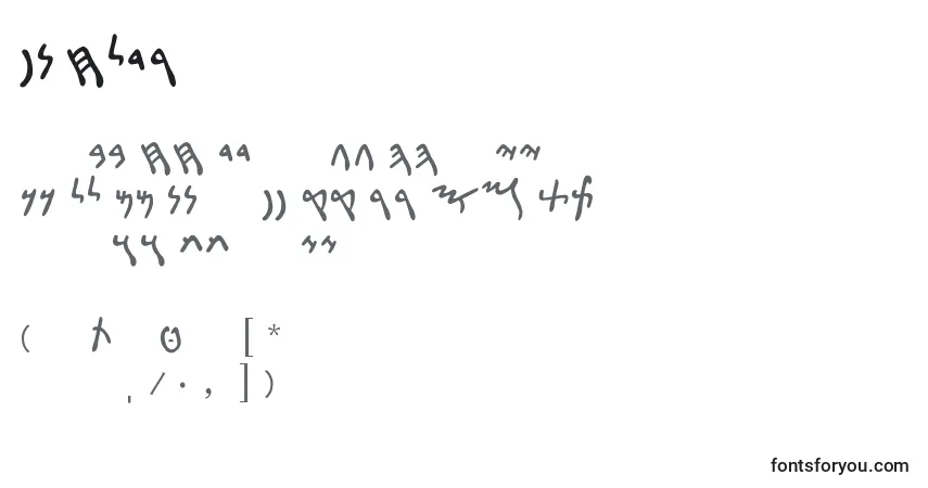 Czcionka PunicLdr – alfabet, cyfry, specjalne znaki