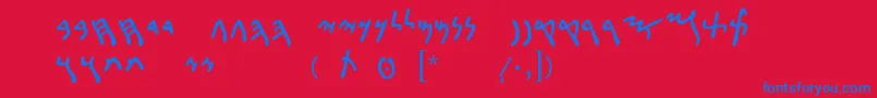 PunicLdr Font – Blue Fonts on Red Background