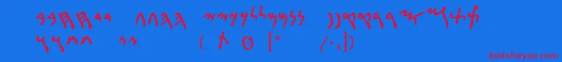 PunicLdr Font – Red Fonts on Blue Background