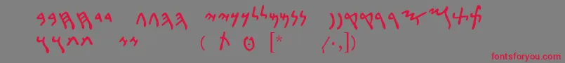 PunicLdr Font – Red Fonts on Gray Background