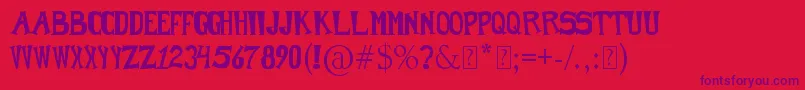CrashCrash Font – Purple Fonts on Red Background