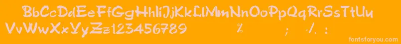 Dsstyloc-fontti – vaaleanpunaiset fontit oranssilla taustalla