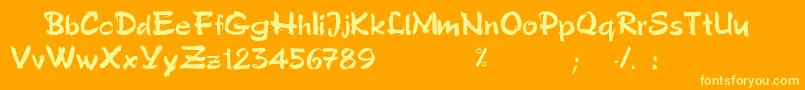 Dsstyloc-fontti – keltaiset fontit oranssilla taustalla