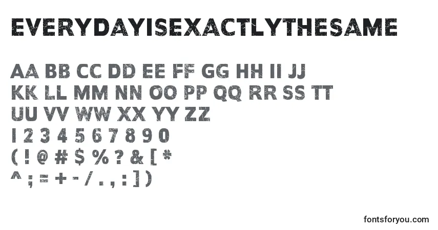 Schriftart EveryDayIsExactlyTheSame – Alphabet, Zahlen, spezielle Symbole