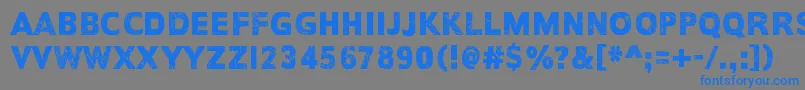 フォントEveryDayIsExactlyTheSame – 灰色の背景に青い文字