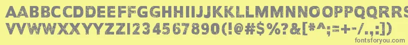 フォントEveryDayIsExactlyTheSame – 黄色の背景に灰色の文字