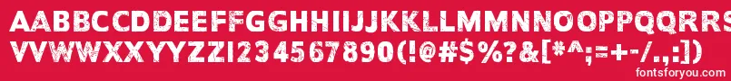 フォントEveryDayIsExactlyTheSame – 赤い背景に白い文字