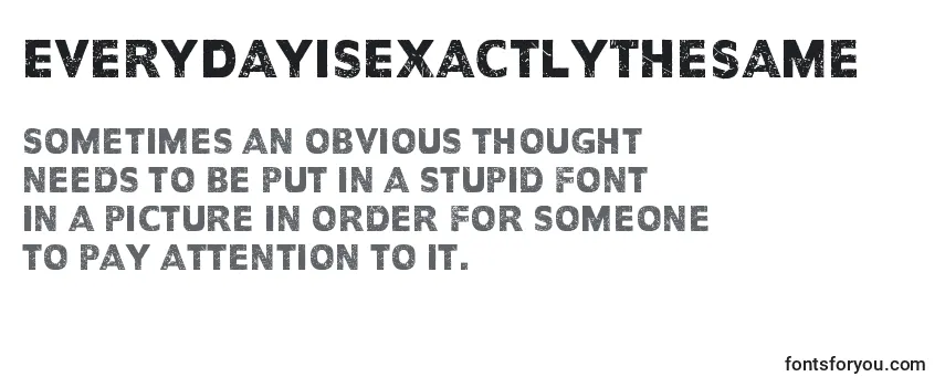 Review of the EveryDayIsExactlyTheSame Font