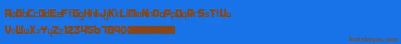 Progress Font – Brown Fonts on Blue Background