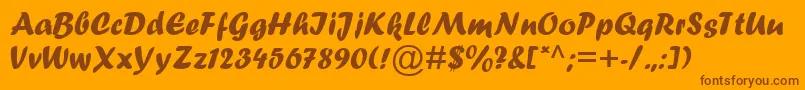 Forte Font – Brown Fonts on Orange Background